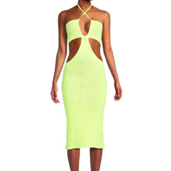 Victor Glemaud Dresses & Skirts - VICTOR GLEMAUD Crochet Cutout Midi Bodycon Dress Size Small